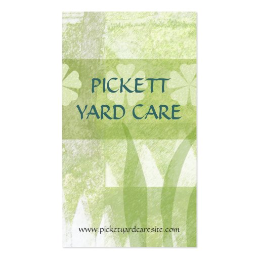 Yard Care Custom Business Card (front side)