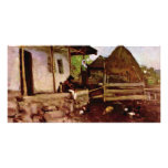 Yard Of A Farmhouse By Grigorescu Nicolae Photo Greeting Card