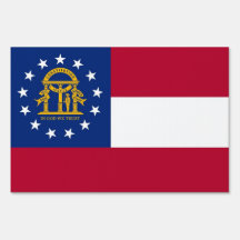 Yard Sign with flag of Georgia, USA