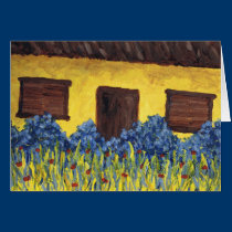 Yard with Red Flowers cards