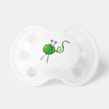 Yarn and Knitting Needles Baby Pacifier