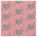 Yarn Ball Heart Knitting Love in Pink Fabric