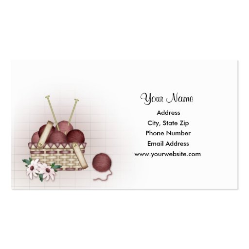 Yarn Basket - Knitting Business Cards (front side)