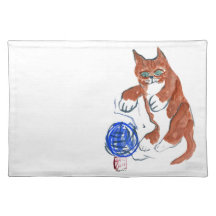 Yarn Bounce.... Wheee!!! Sumi-e in color Place Mat