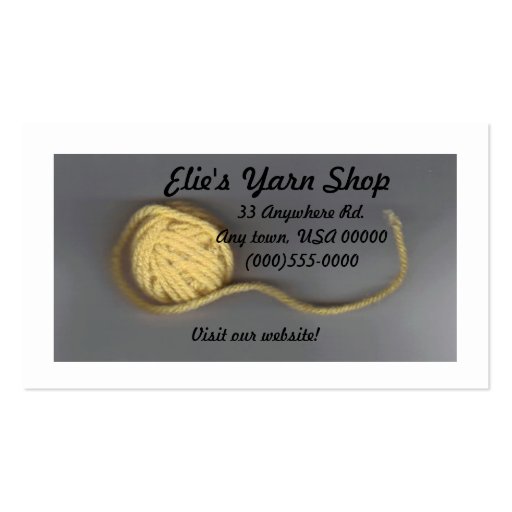 "Yarn" Business Card (front side)