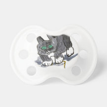 Yarn Hesitation by Nervous Kitten Baby Pacifiers