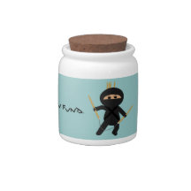 Yarn Money Protected by Ninjas Jar Candy Dish