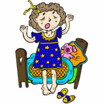Yawning Bedtime Girl Photo Cut Out
