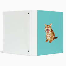 Yawning Tabby in Pastel Pencil Sketch Vinyl Binder