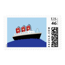 Yay For Color Battery Boat Postage Stamp