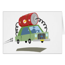 Yay For Color Battery Car Greeting Card