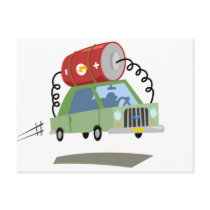 Yay For Color Battery Car Post Cards