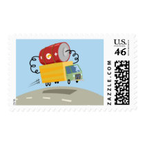 Yay For Color Battery Truck Postage Stamps