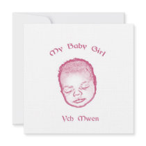 Ych mwen my baby girl custom invites