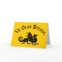 Ye Olde School Medieval Dragon Greeting Card
