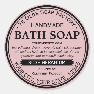 Ye Olde Soap Factory Handmade Round Soap Labels