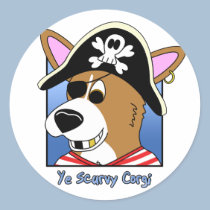 Ye Scurvy Corgi stickers by MenagerieMayhem Ye Scurvy Corgi stickers