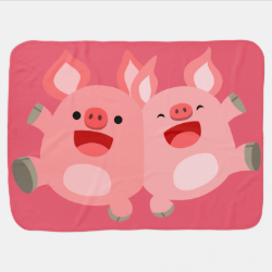 YEAH!! Cute Cartoon Pigs Baby Blanket