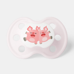 YEAH!! Cute Cartoon Pigs Pacifier BooginHead Pacifier