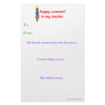 Year-end teacher thank you note customized stationery