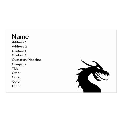 Year of the Dragon - Dragon Head Business Card Templates (front side)
