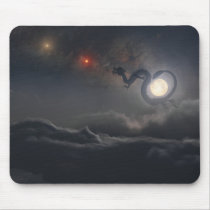 dragon, easter, night, clouds, mars, jupiter, Mouse pad com design gráfico personalizado