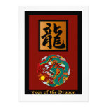 Year of the Dragon rectangle Invites