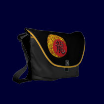 Year of the Dragon: Red and Gold rickshaw messenger bags