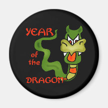 Year of the Dragon with Cartoon Dragon Fridge Magnet