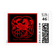 Year of The Horse Papercut Postage Stamps