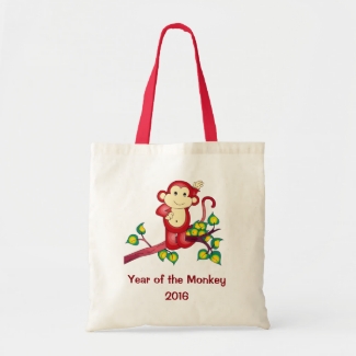 Year of the Monkey Red 2016 Tote Bag