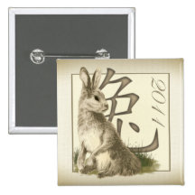 Year of the Rabbit 2011 Square Button