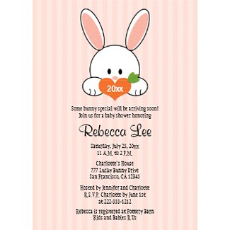 Year of the Rabbit Baby Shower Invitations Pink