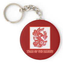 Year of the Rabbit Chinese Paper Cut Art Keychains