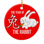 Year Of The Rabbit Ornament Red