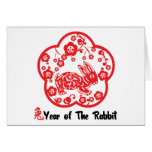 Year of The Rabbit Paper Cut Gift Greeting Card
