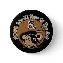 Year of the rat Chinese Astrology Dark Buttons
