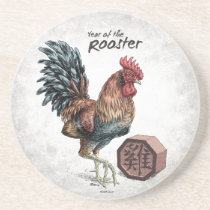 Year of the Rooster Sandstone Coaster