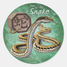 Year of the Snake Chinese Zodiac Round Stickers