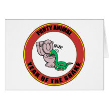 Year of The Snake Party Animal Greeting Cards