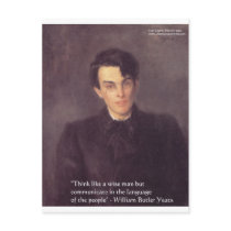 Yeats "Think Wise" Wisdom Quote Gifts & Cards Postcard