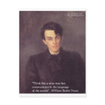 Yeats "Think Wise" Wisdom Quote Gifts &amp; Cards Postcard