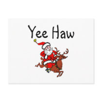 Yee Haw Cowboy Santa Claus Postcard
