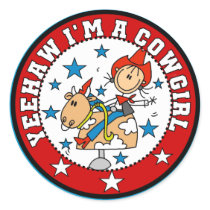 Yee Haw Cowgirl Tshirts and Gifts stickers by stick_figures Yee Haw Cowgirl Tshirts and Gifts stickers