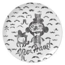 Yee- Haw Goofy Characters with mustaches art. plates