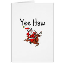 Yee Haw Santa Greeting Card