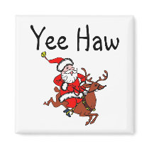 Yee Haw Santa magnets