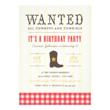 Yeehaw! Cowboy Birthday Party Invitation
