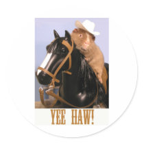 YeeHAW Wilbur Round Stickers