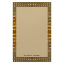 yelllow gold brown customized stationery